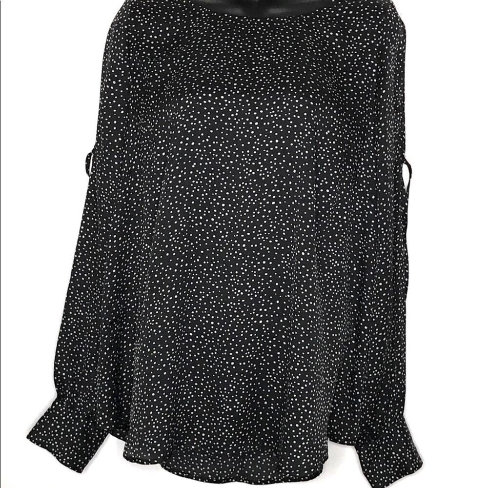 Lane Bryant Cold Shoulder Black Polka Dot Top-18 - Picture 5 of 14
